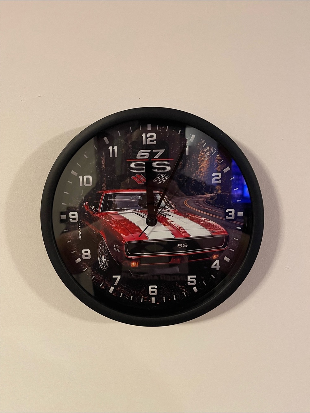 Red Retro Muscle Car Wall Clock - SS 67